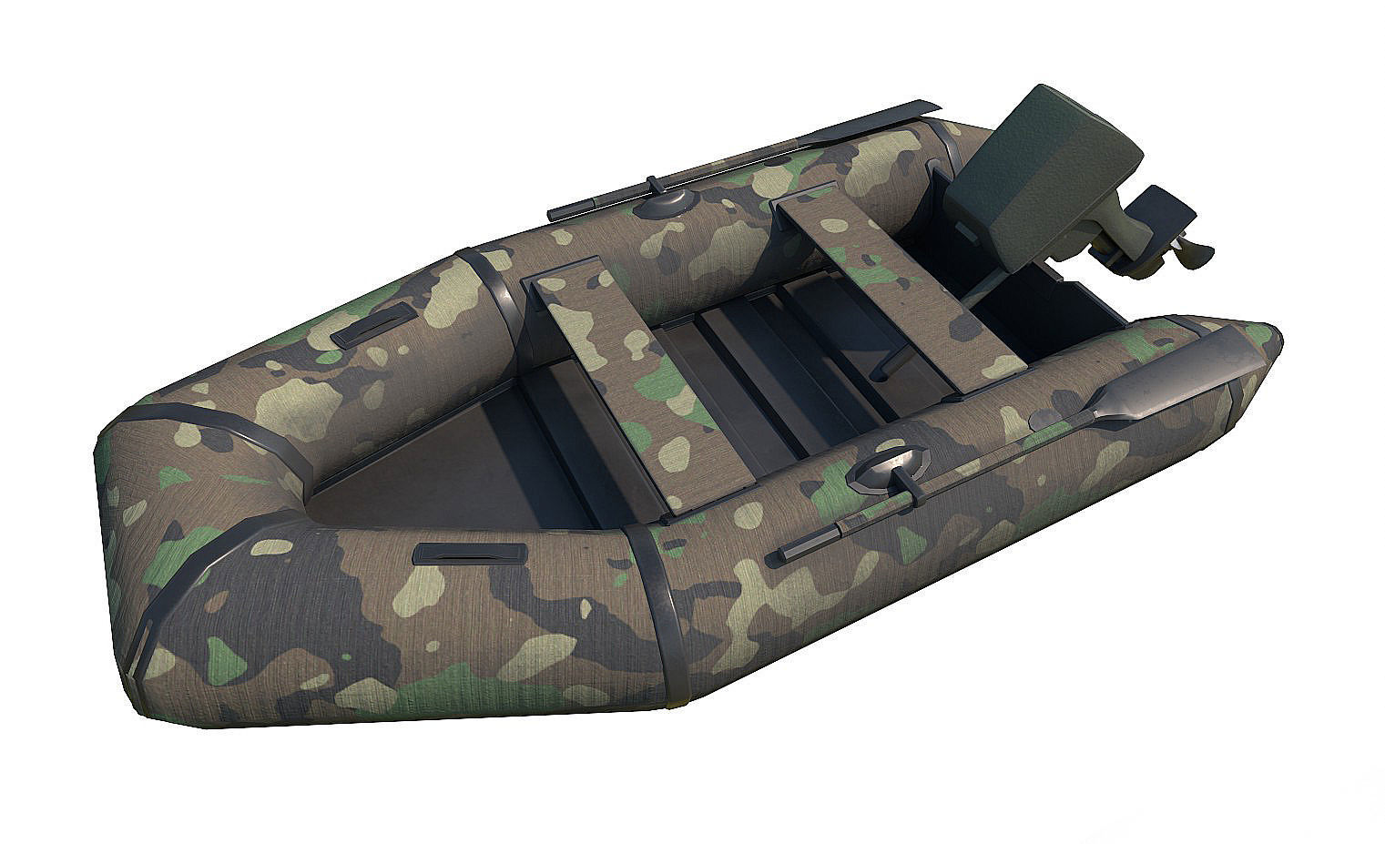 collection boats inflatable boat Low-poly 3D model_7