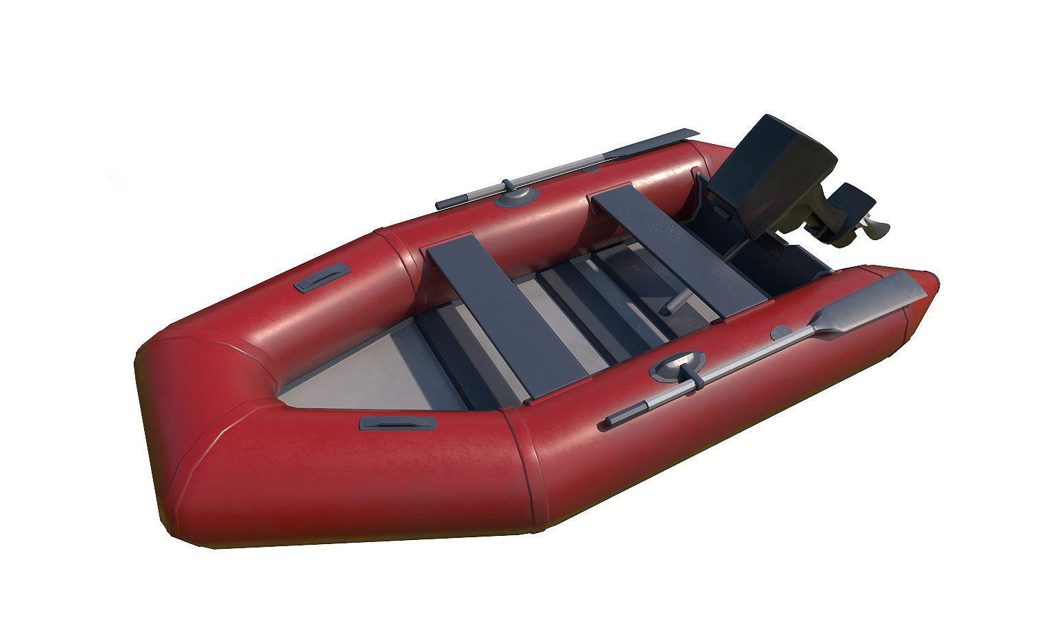collection boats inflatable boat Low-poly 3D model_5