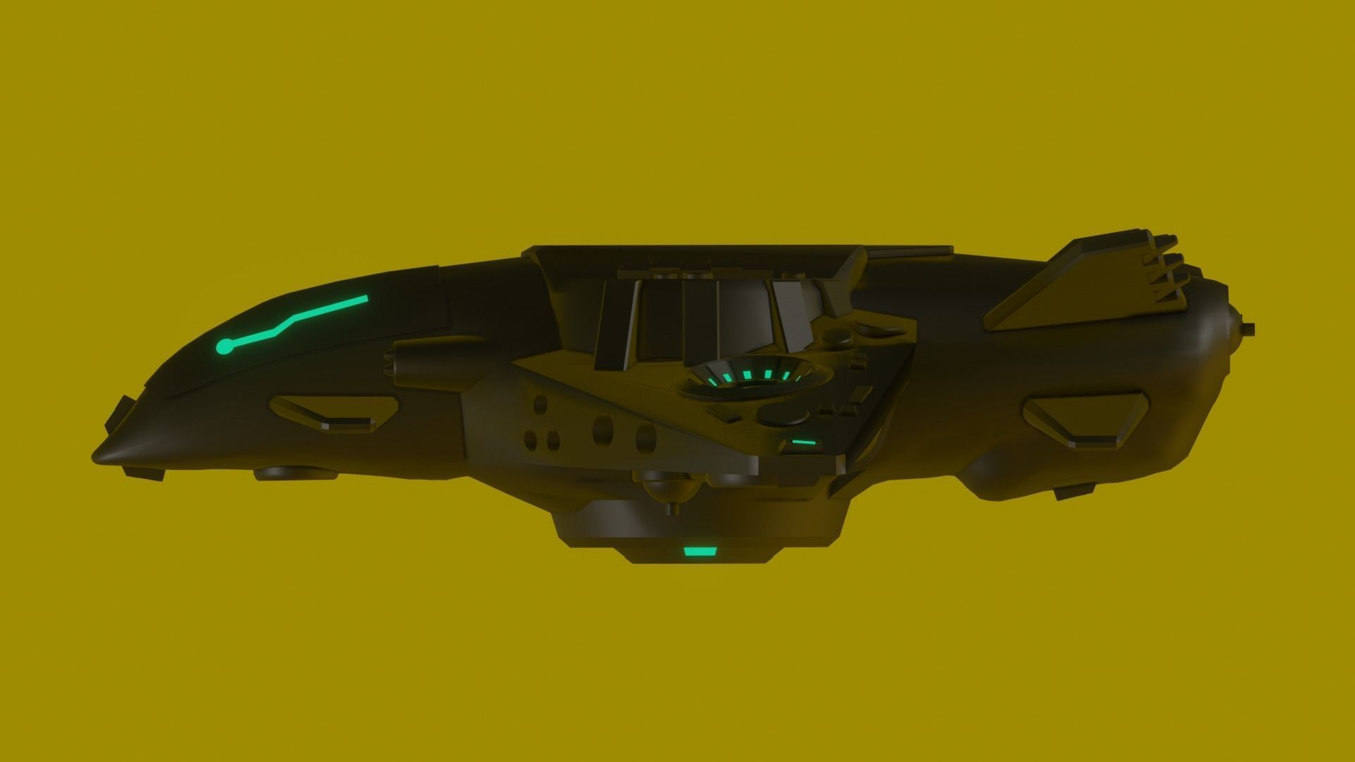 Alien Spaceship Low-poly 3D model_4