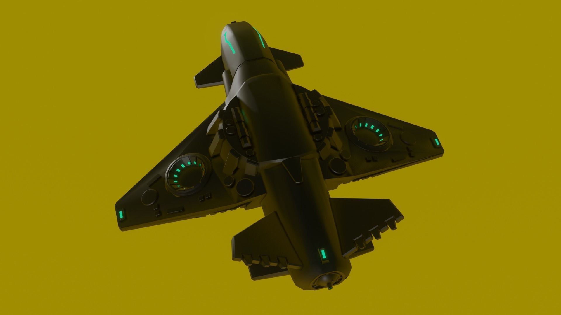 Alien Spaceship Low-poly 3D model_3