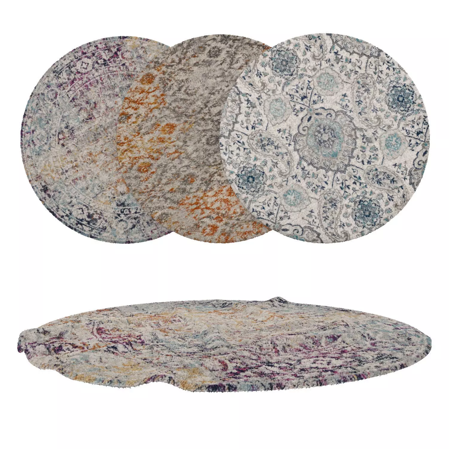 Round Rug Set 256 3D model_0