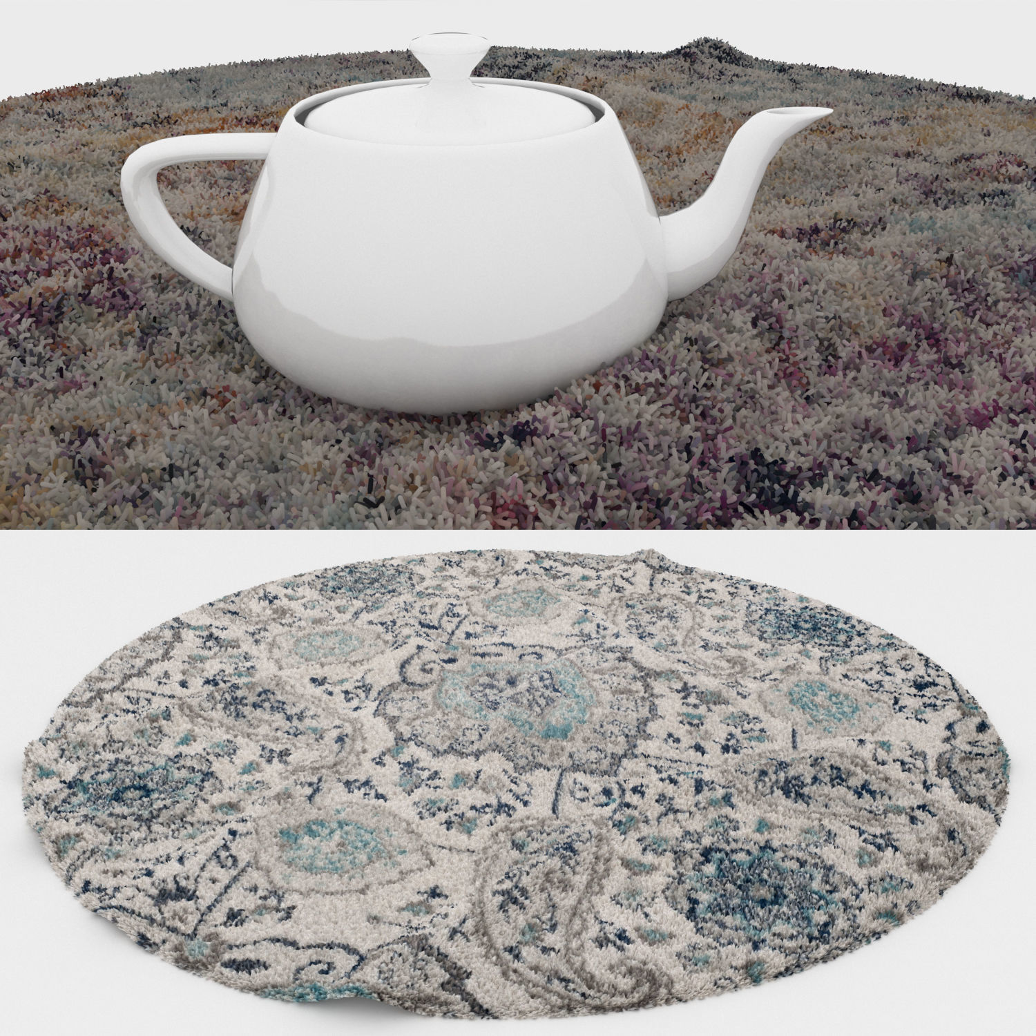 Round Rug Set 256 3D model_2
