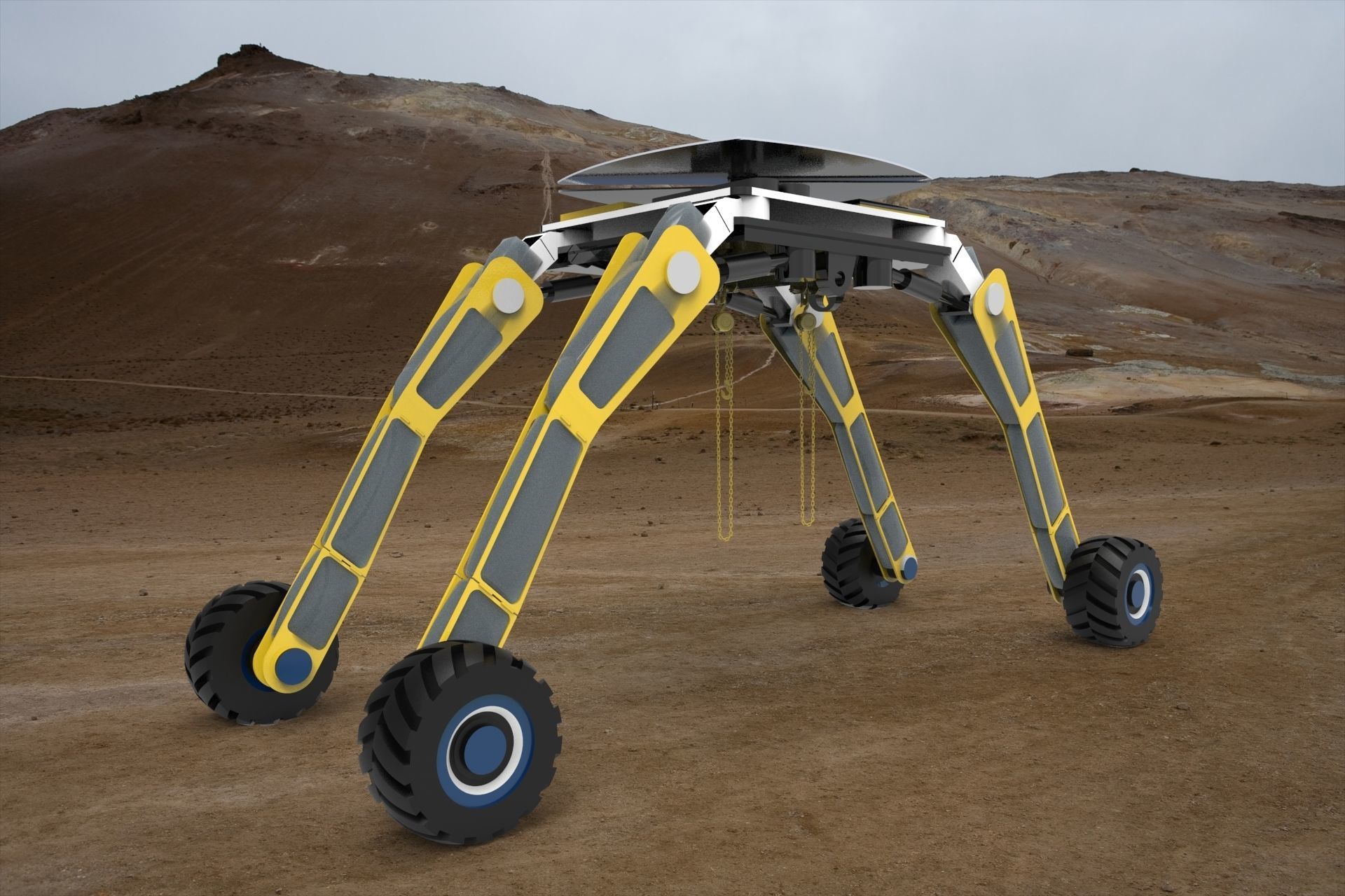 Spaceship Crane Robotic 3D model_4