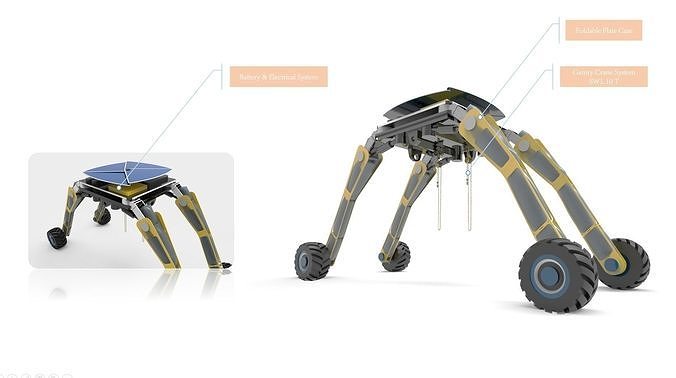 Spaceship Crane Robotic 3D model