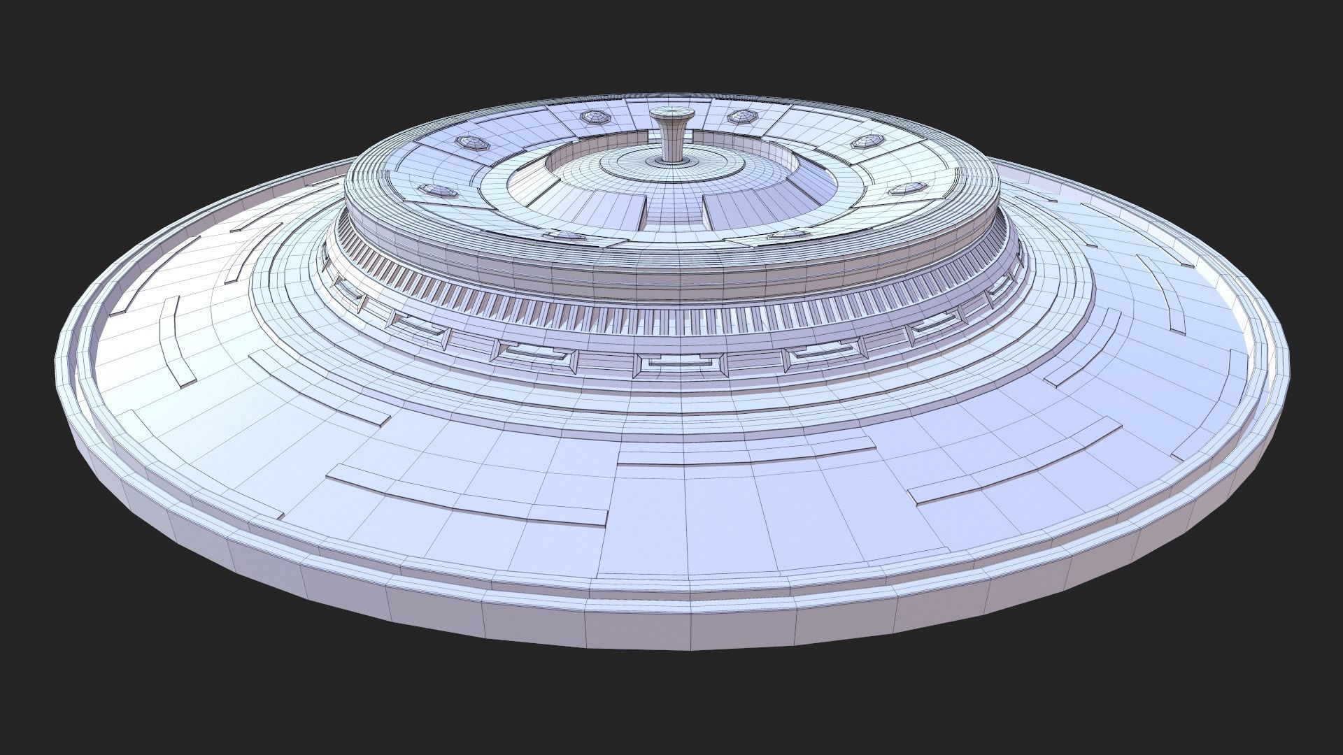 Futuristic podium 3D model_1