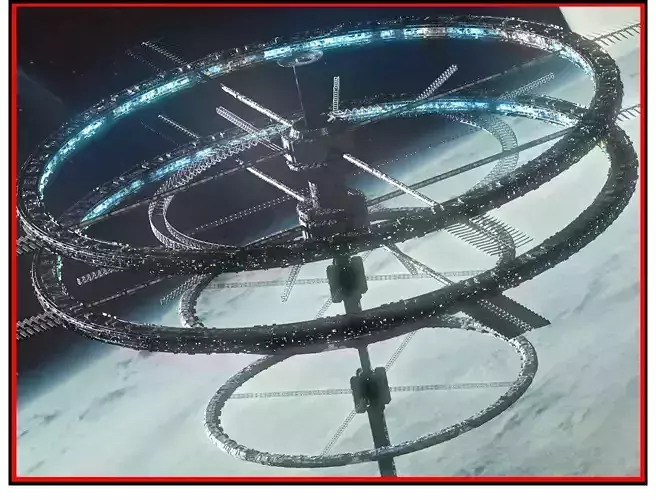 Sci Fi Space Station PBR Futuristic Ship City 3D model