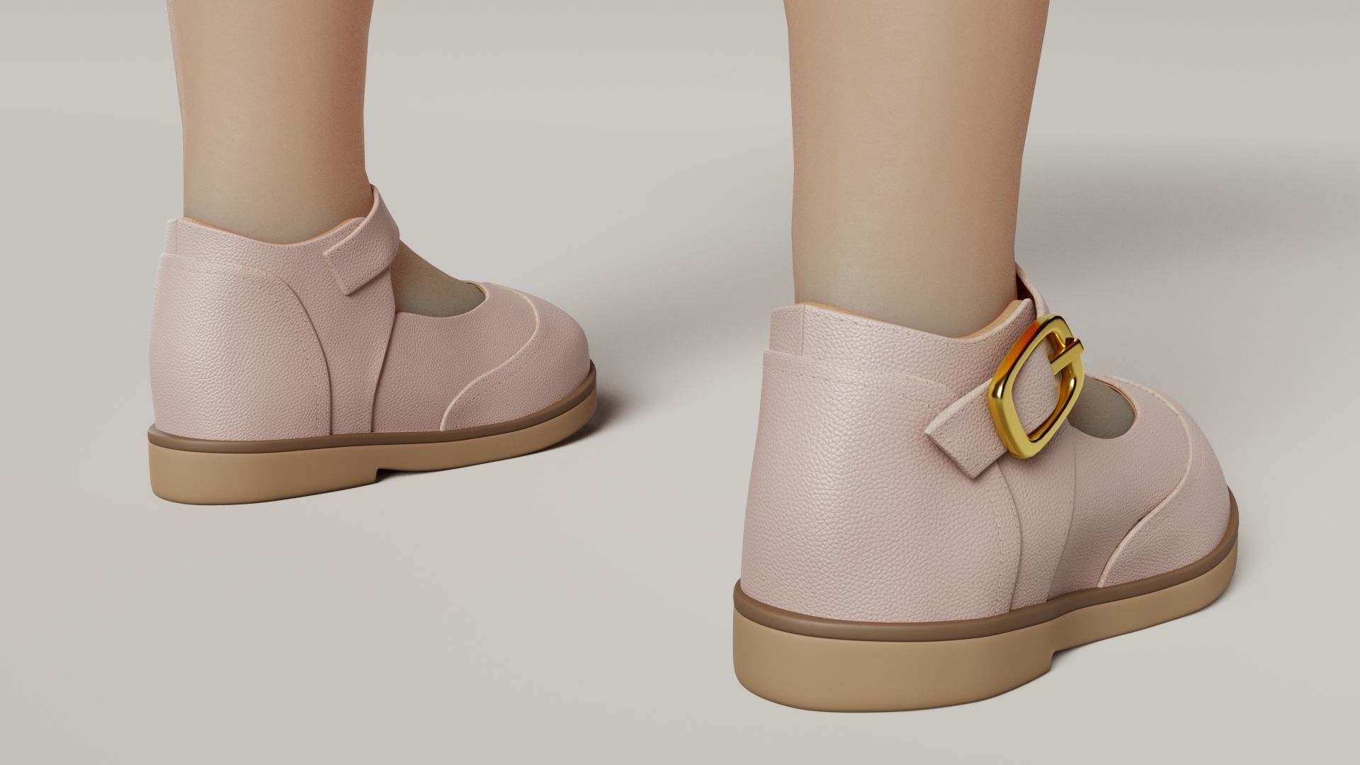 Baby shoes PBR 3D model_2