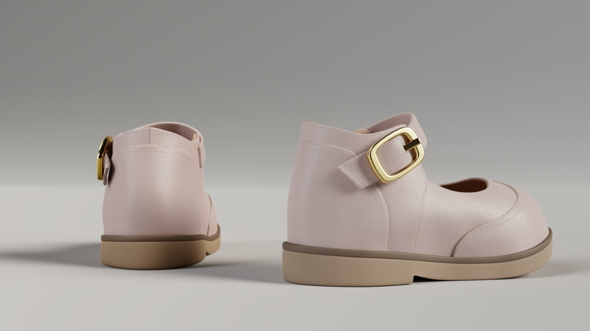 Baby shoes PBR 3D model_4