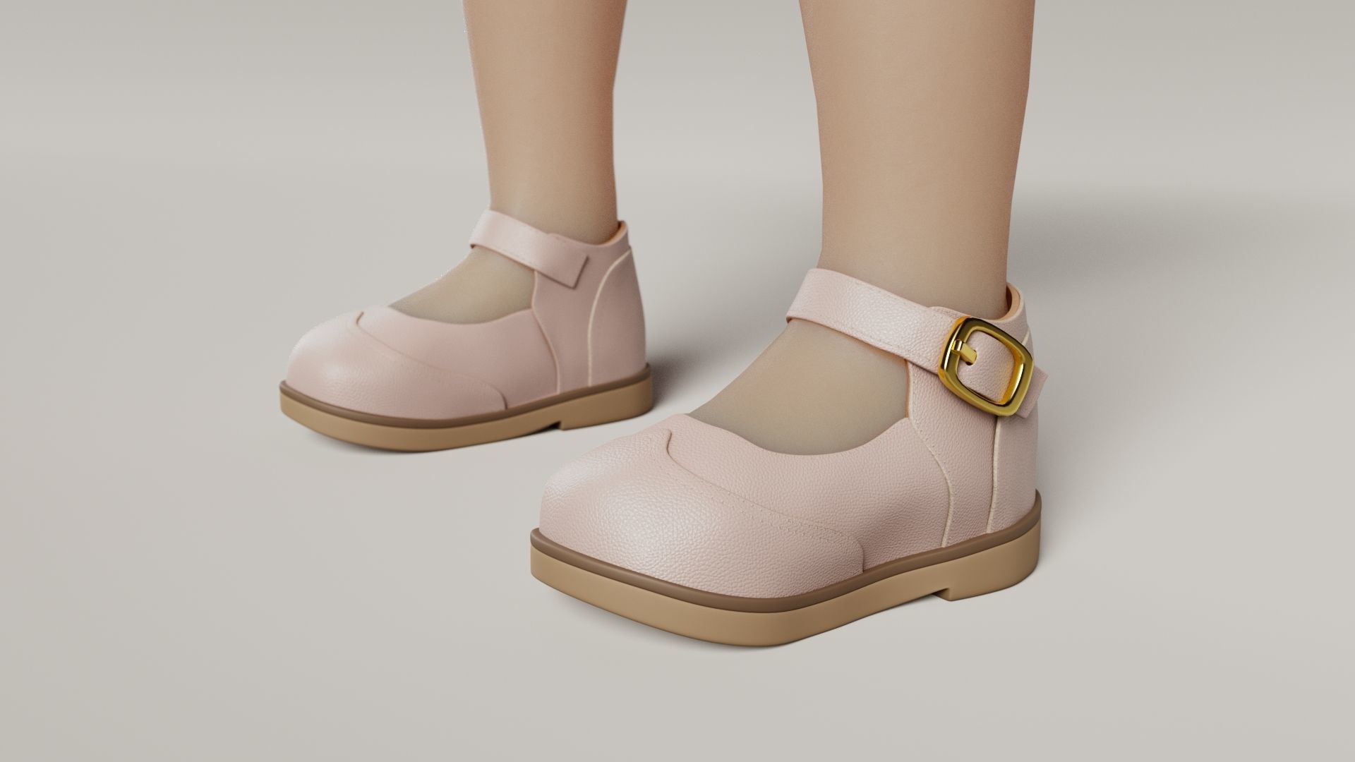 Baby shoes PBR 3D model_1