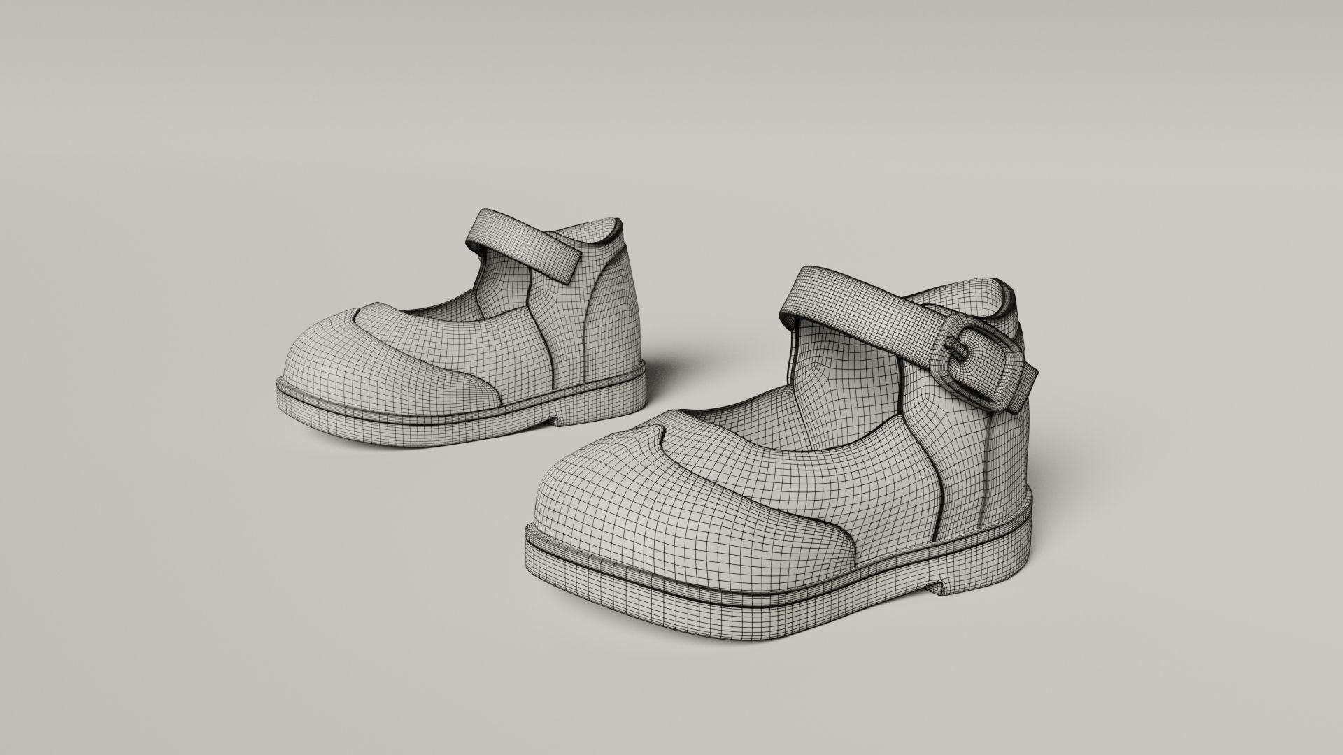 Baby shoes PBR 3D model_9