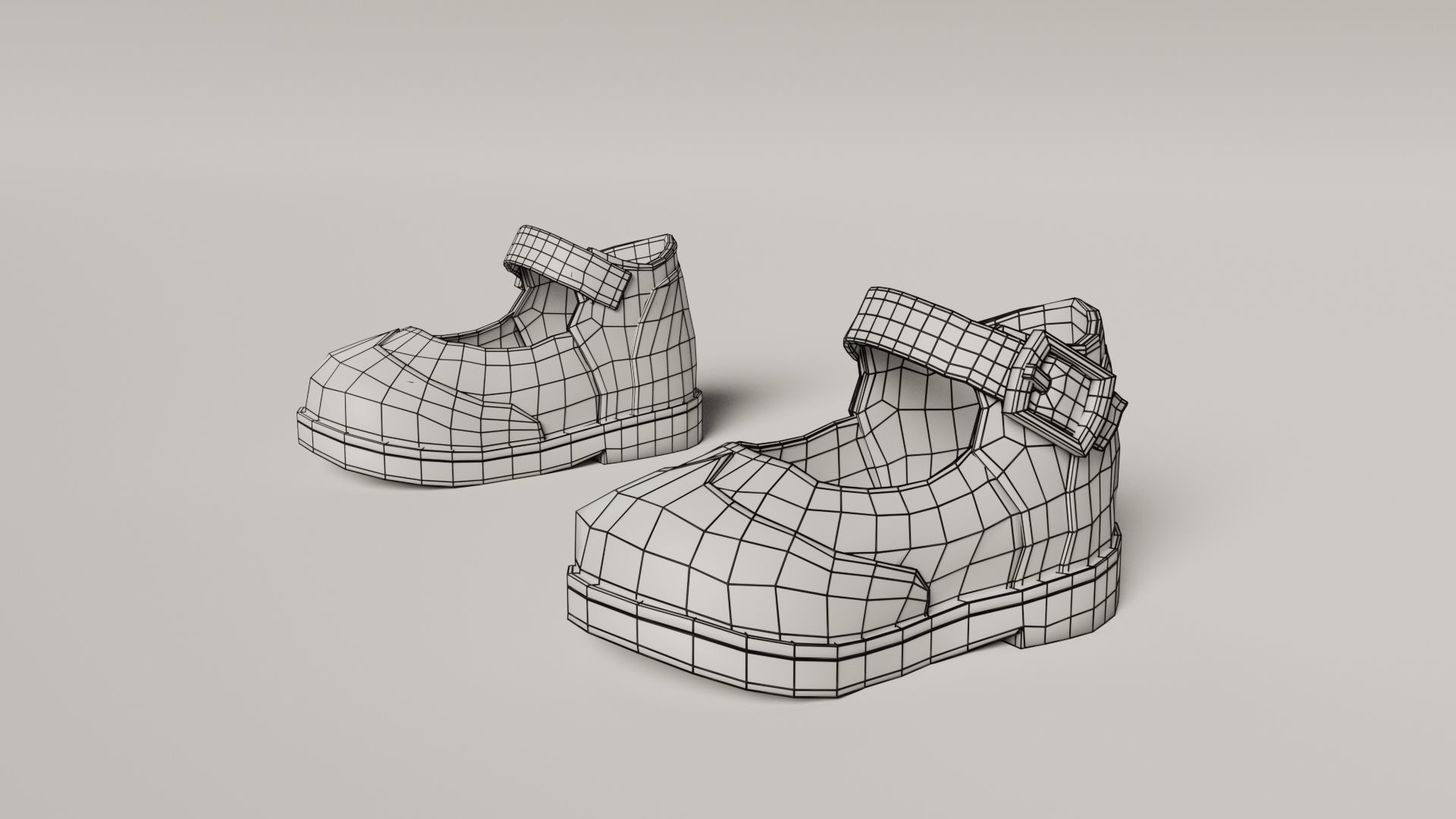 Baby shoes PBR 3D model_8
