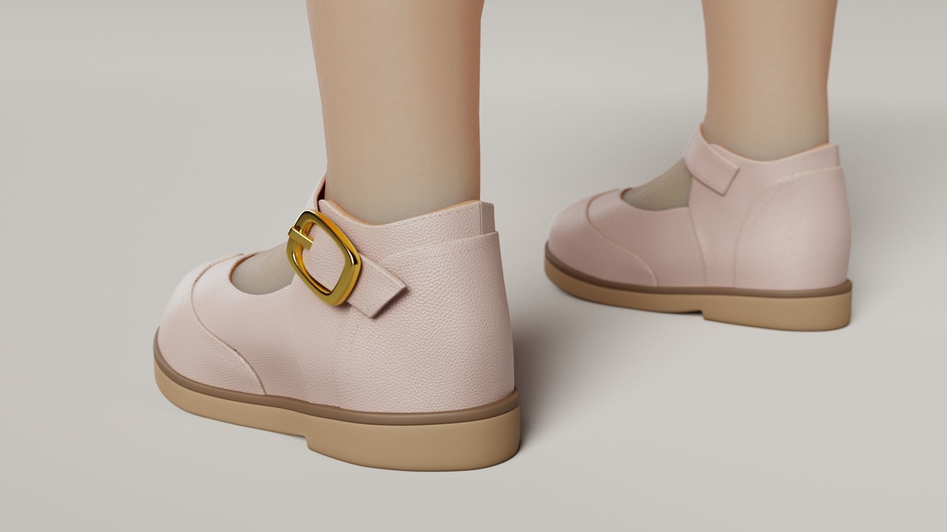 Baby shoes PBR 3D model_3