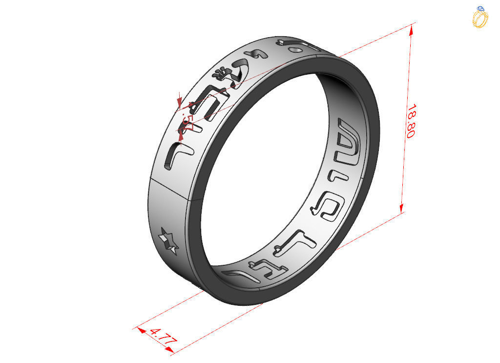 King of Solomon ring 3D print model_6