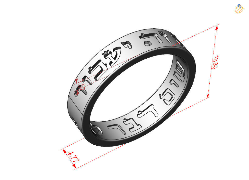 King of Solomon ring 3D print model_3