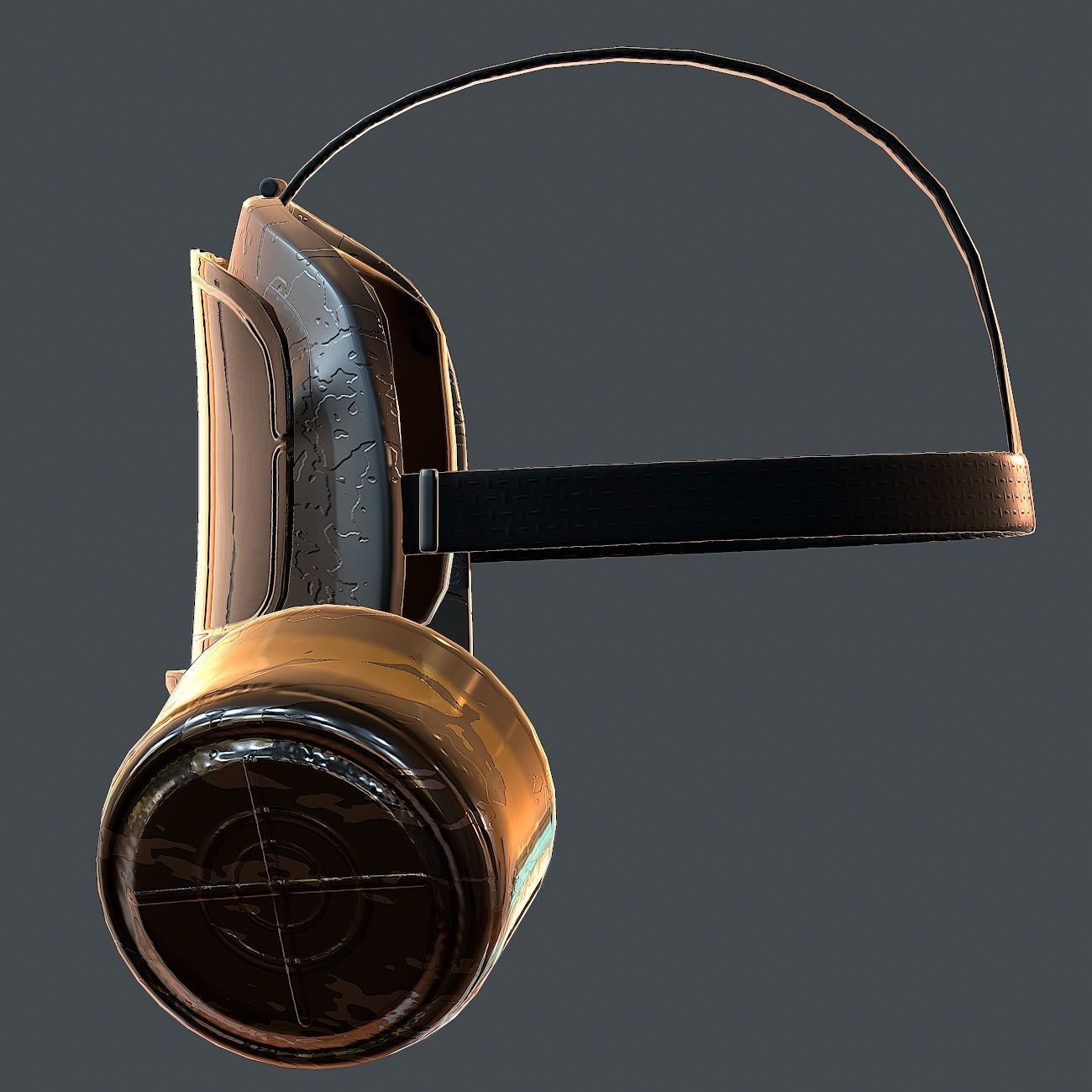 Gas mask helmet 3d model scifi Low-poly Low-poly 3D model_7