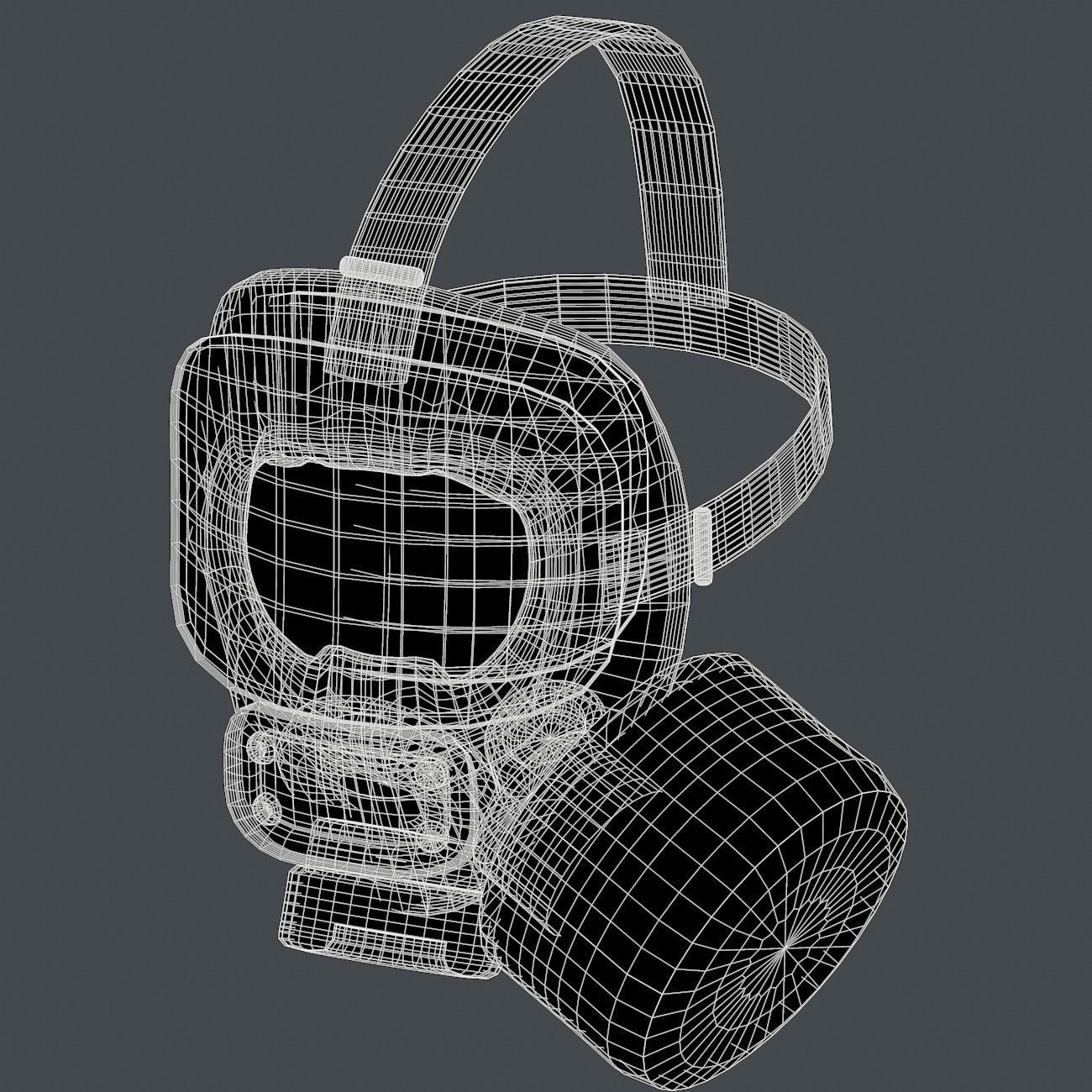 Gas mask helmet 3d model scifi Low-poly Low-poly 3D model_9