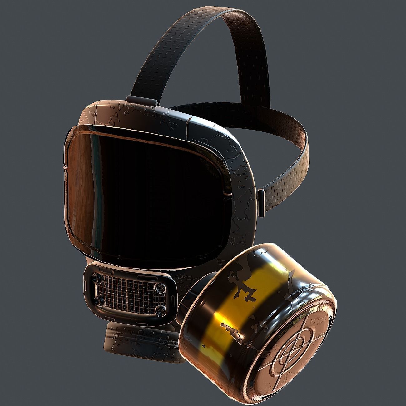 Gas mask helmet 3d model scifi Low-poly Low-poly 3D model_8