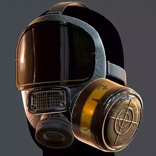 Gas mask helmet 3d model scifi Low-poly 