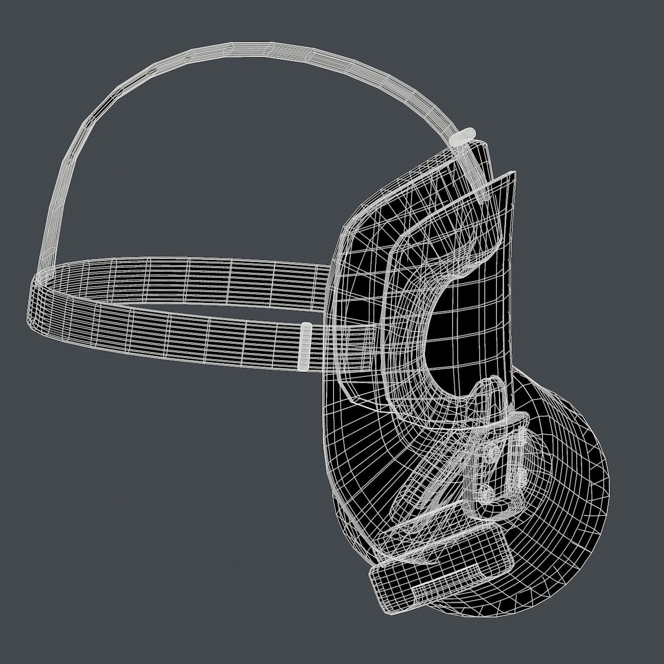 Gas mask helmet 3d model scifi Low-poly Low-poly 3D model_11