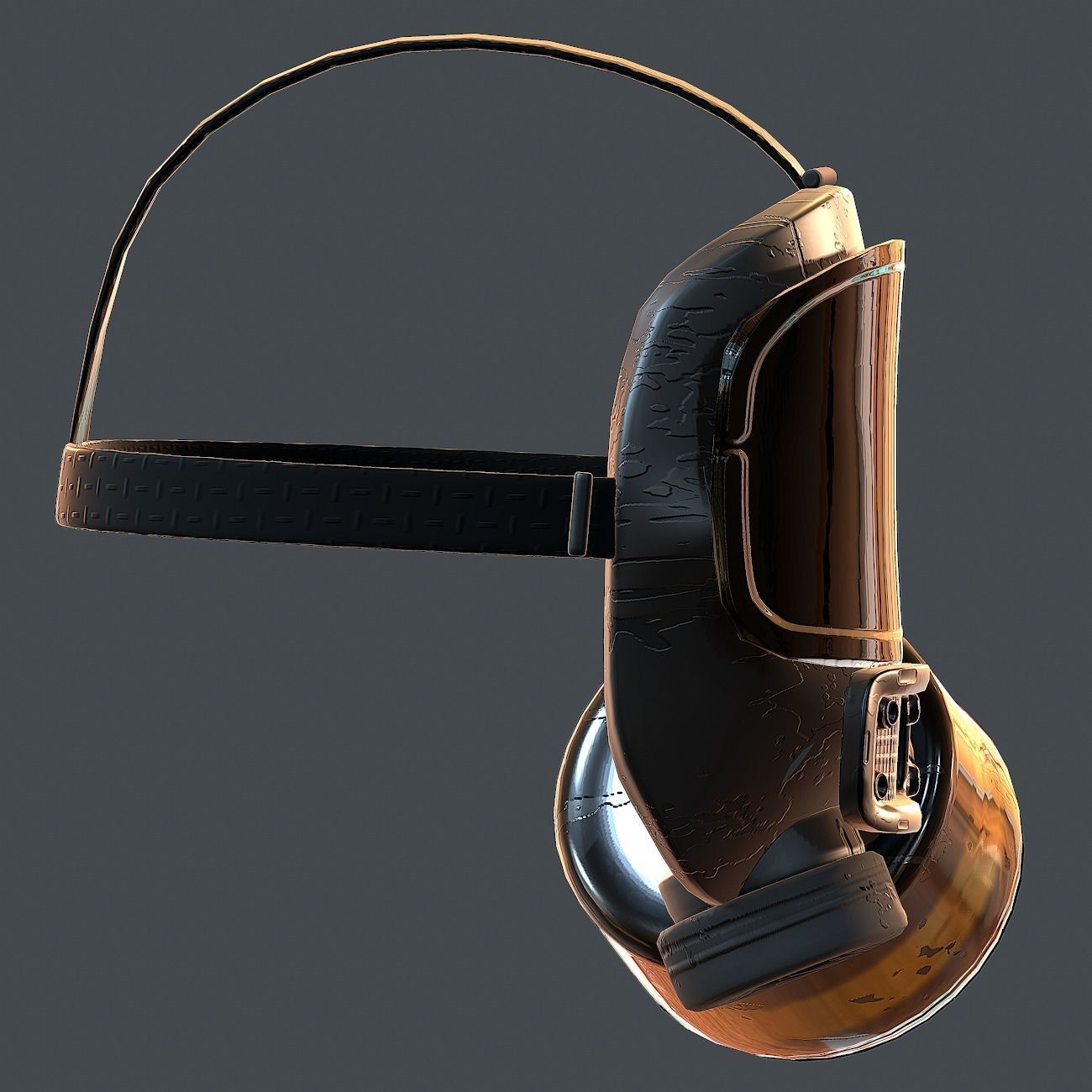 Gas mask helmet 3d model scifi Low-poly Low-poly 3D model_4