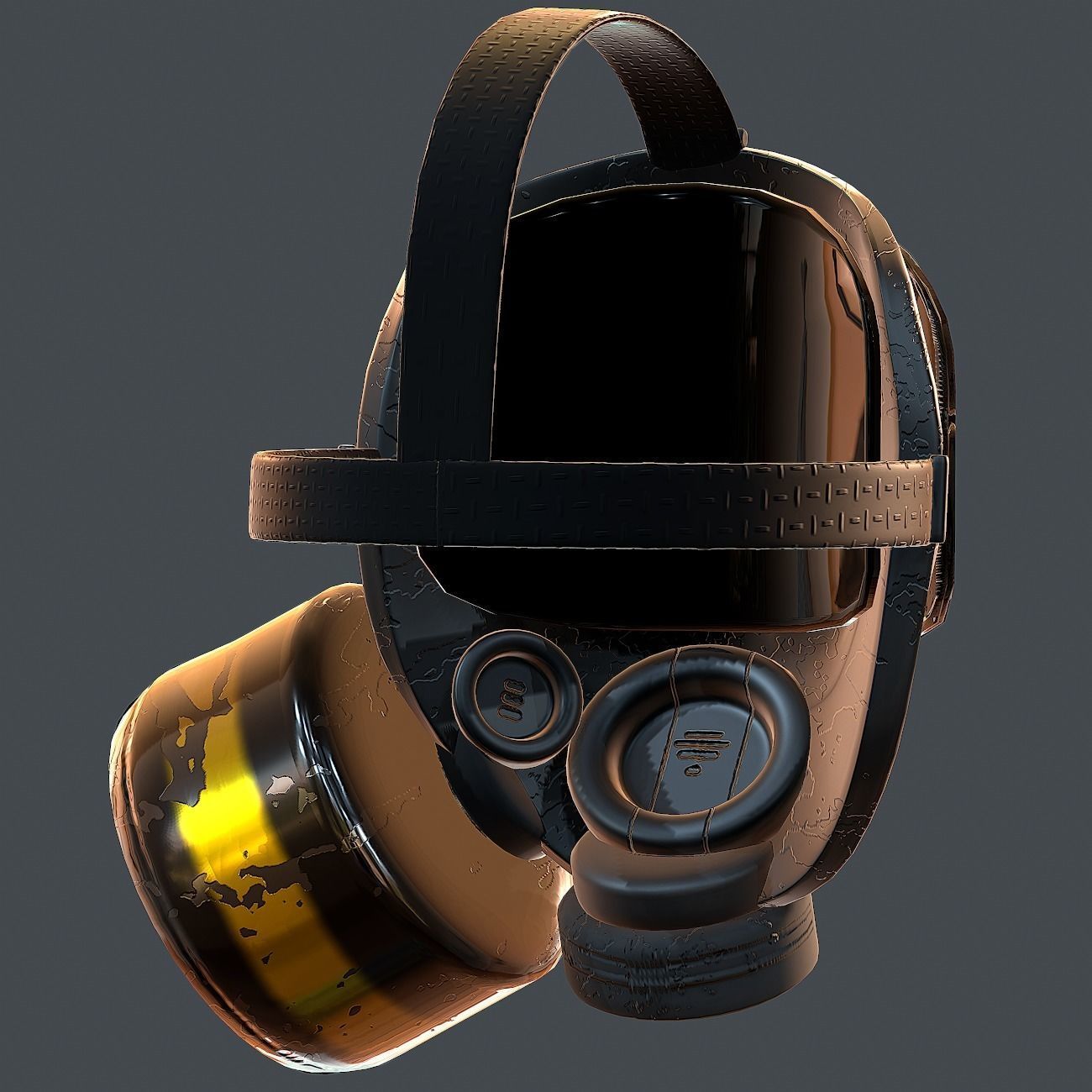 Gas mask helmet 3d model scifi Low-poly Low-poly 3D model_5