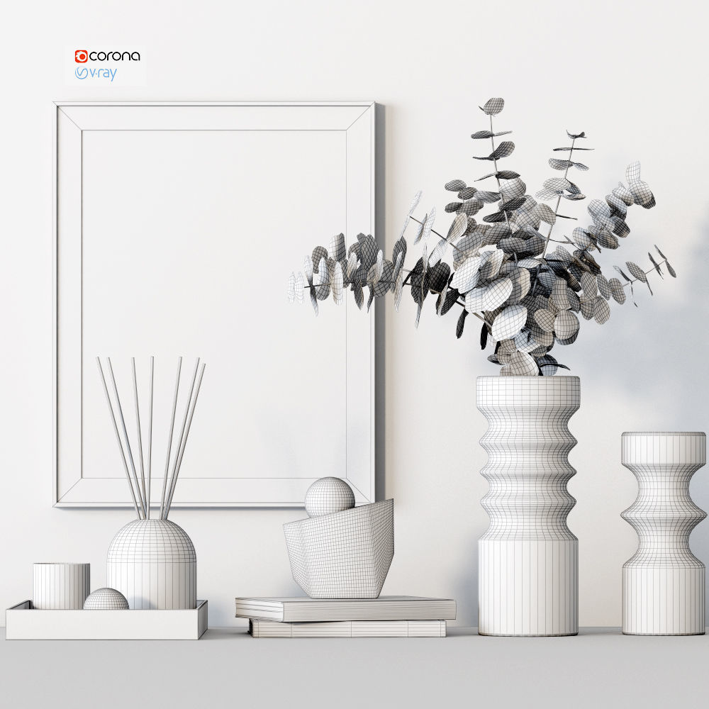 Decorative set 3D model_1