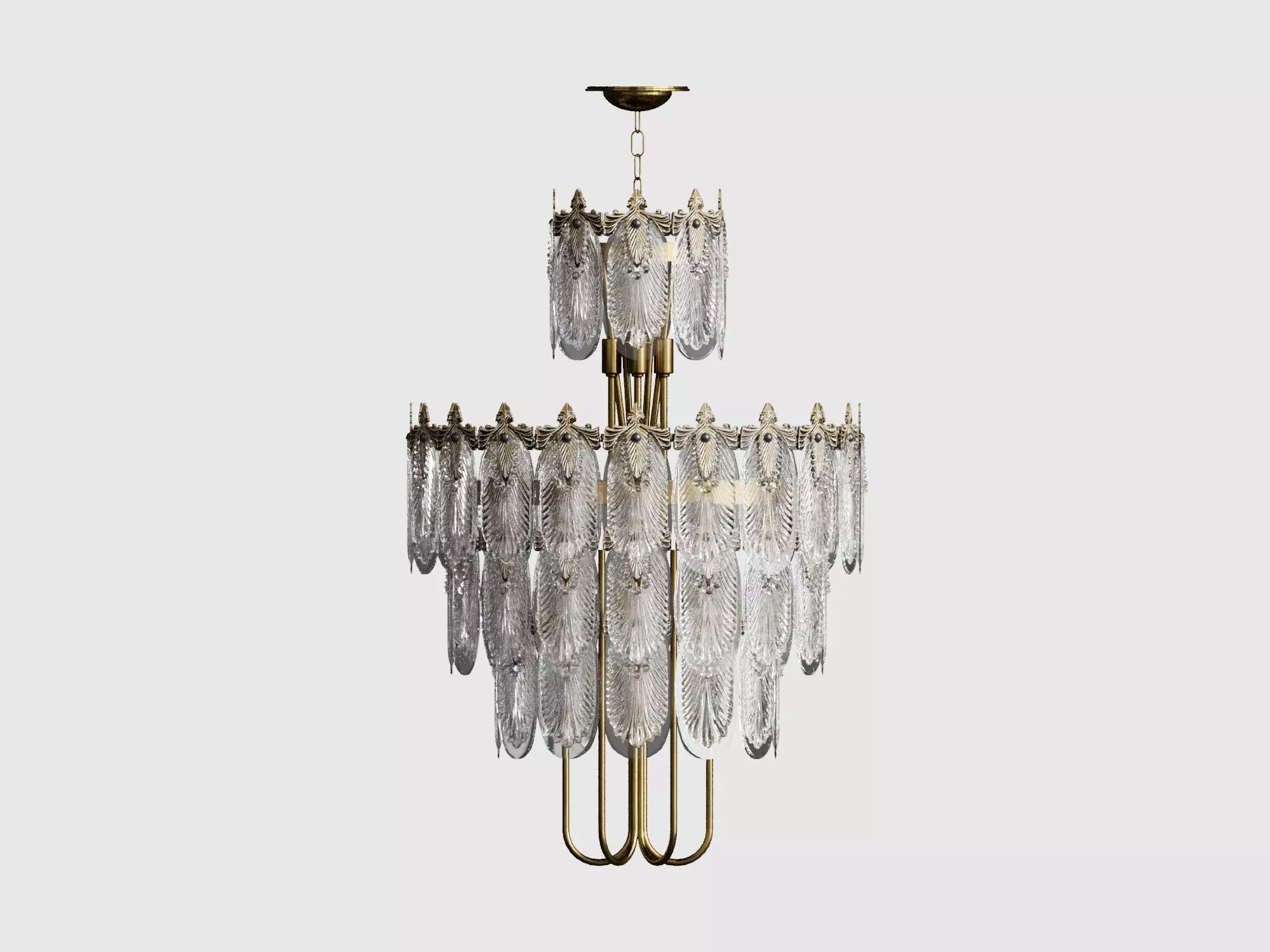 Japanese Art Deco chandelier 3d model 3D model_0