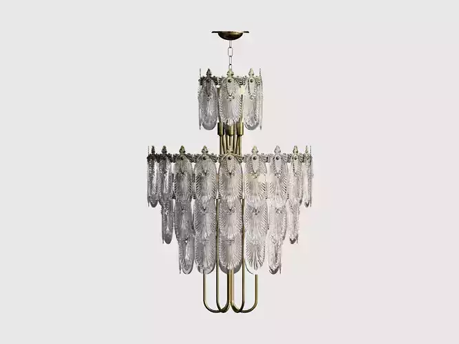 Japanese Art Deco chandelier 3d model