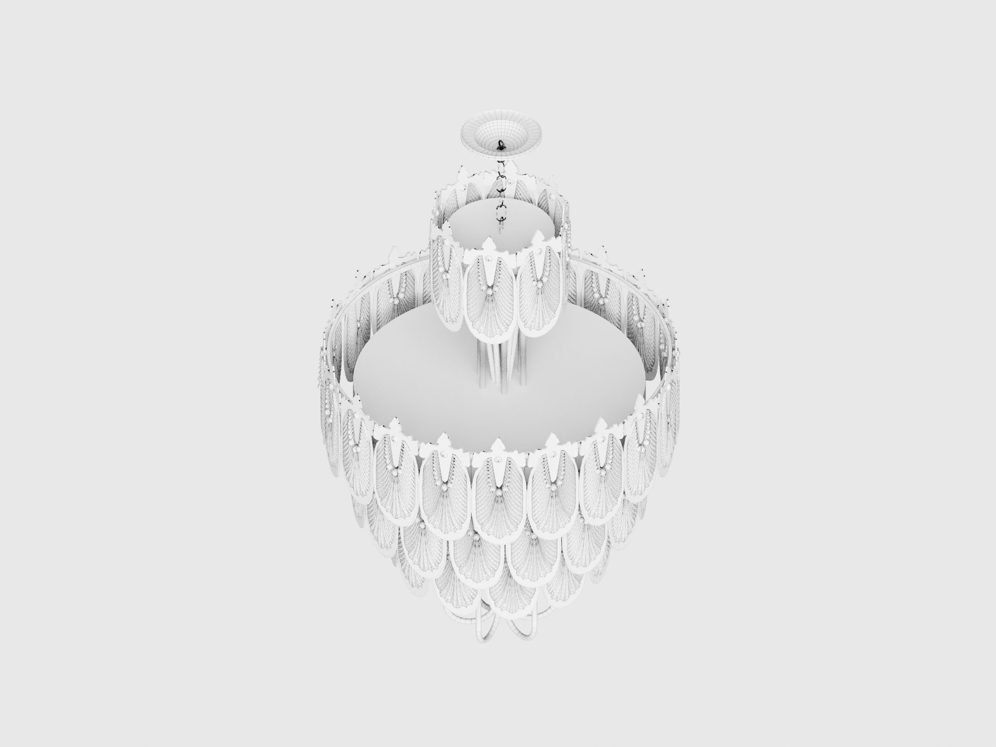 Japanese Art Deco chandelier 3d model 3D model_4