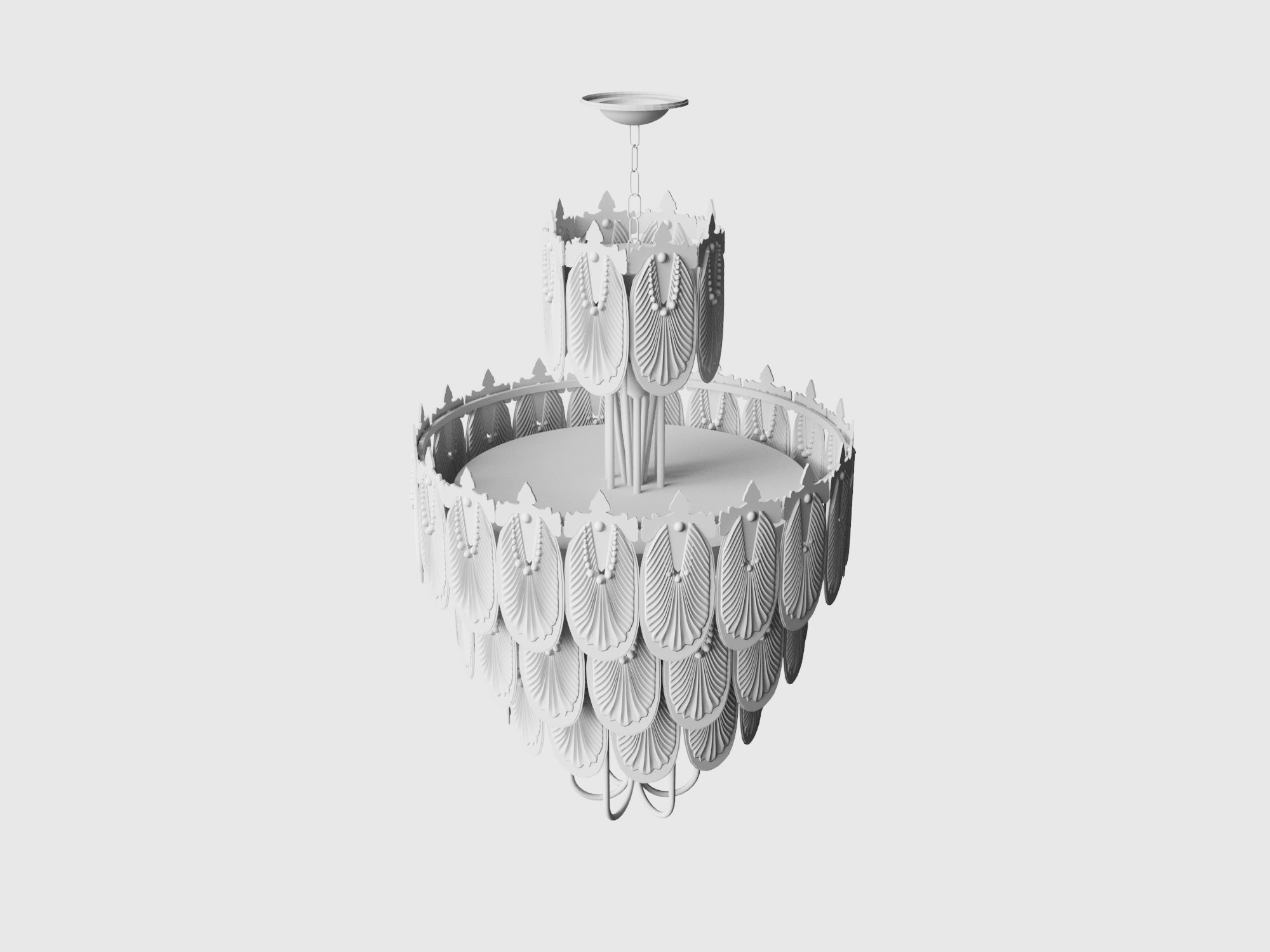 Japanese Art Deco chandelier 3d model 3D model_5
