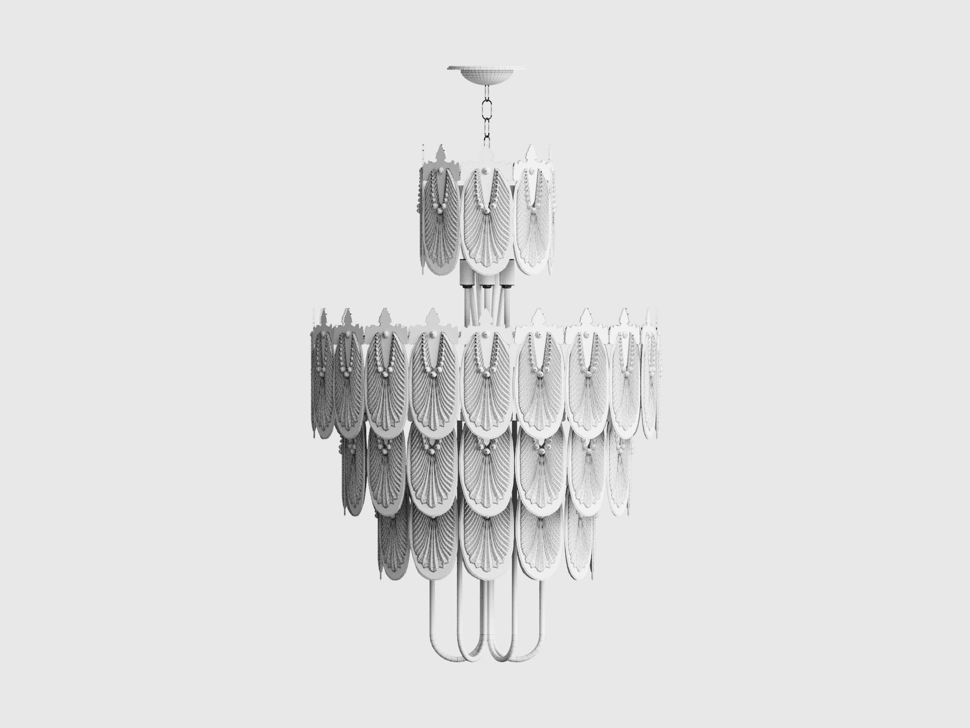 Japanese Art Deco chandelier 3d model 3D model_3