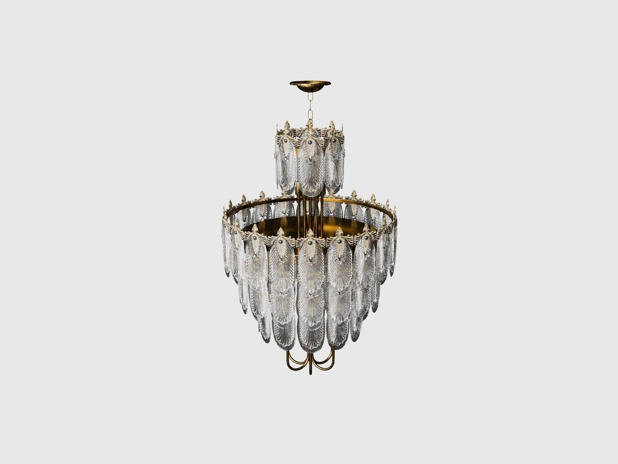 Japanese Art Deco chandelier 3d model 3D model_1