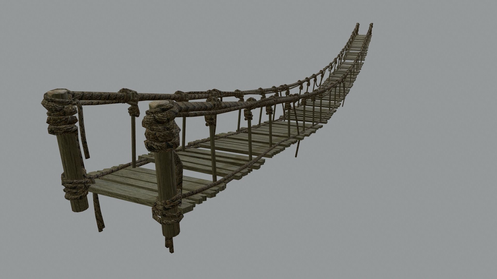 Hanging Bridge Low-poly 3D model_3