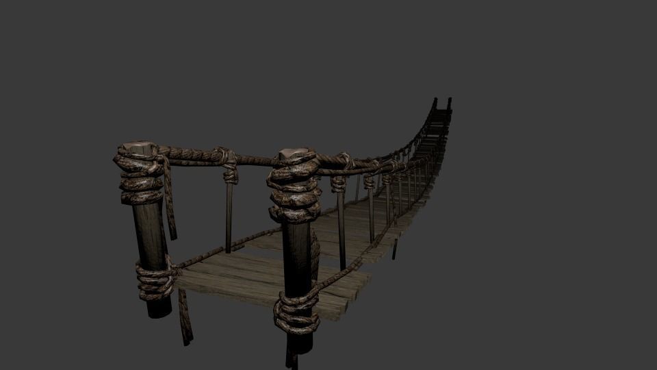 Hanging Bridge Low-poly 3D model_6