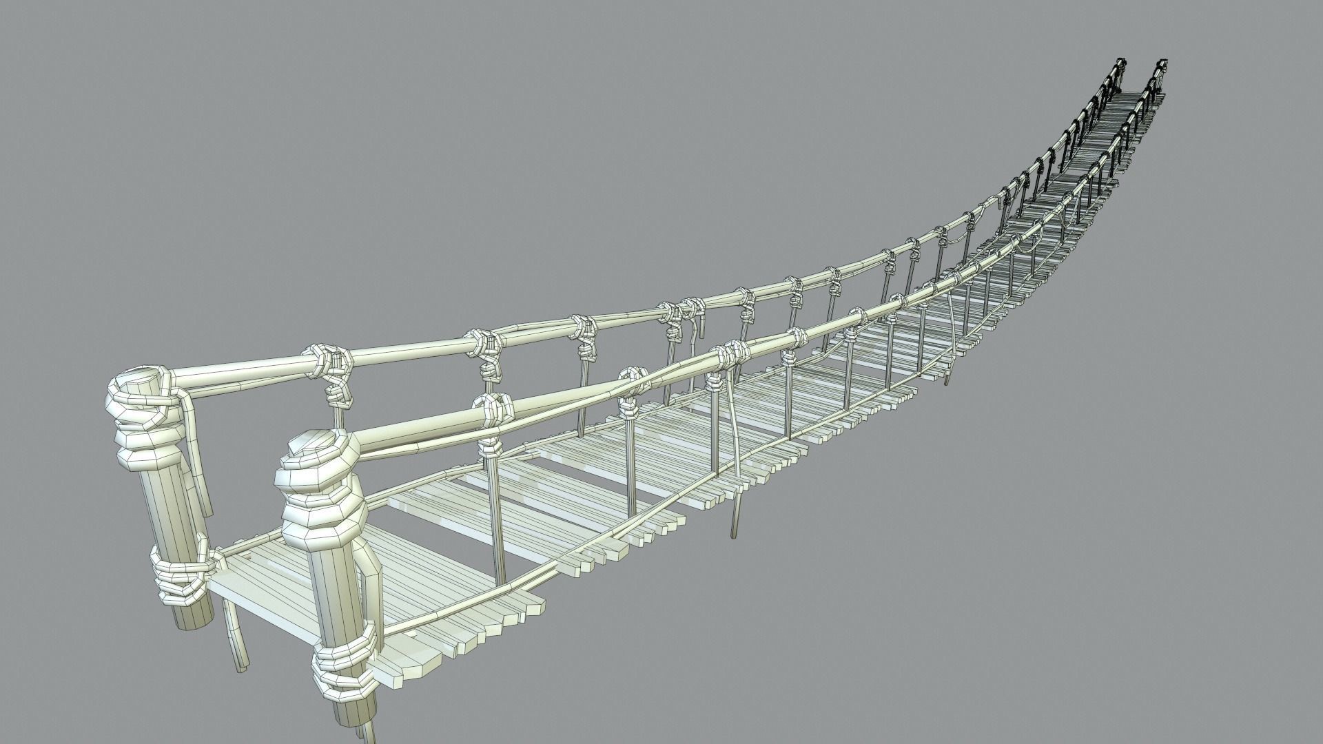 Hanging Bridge Low-poly 3D model_7