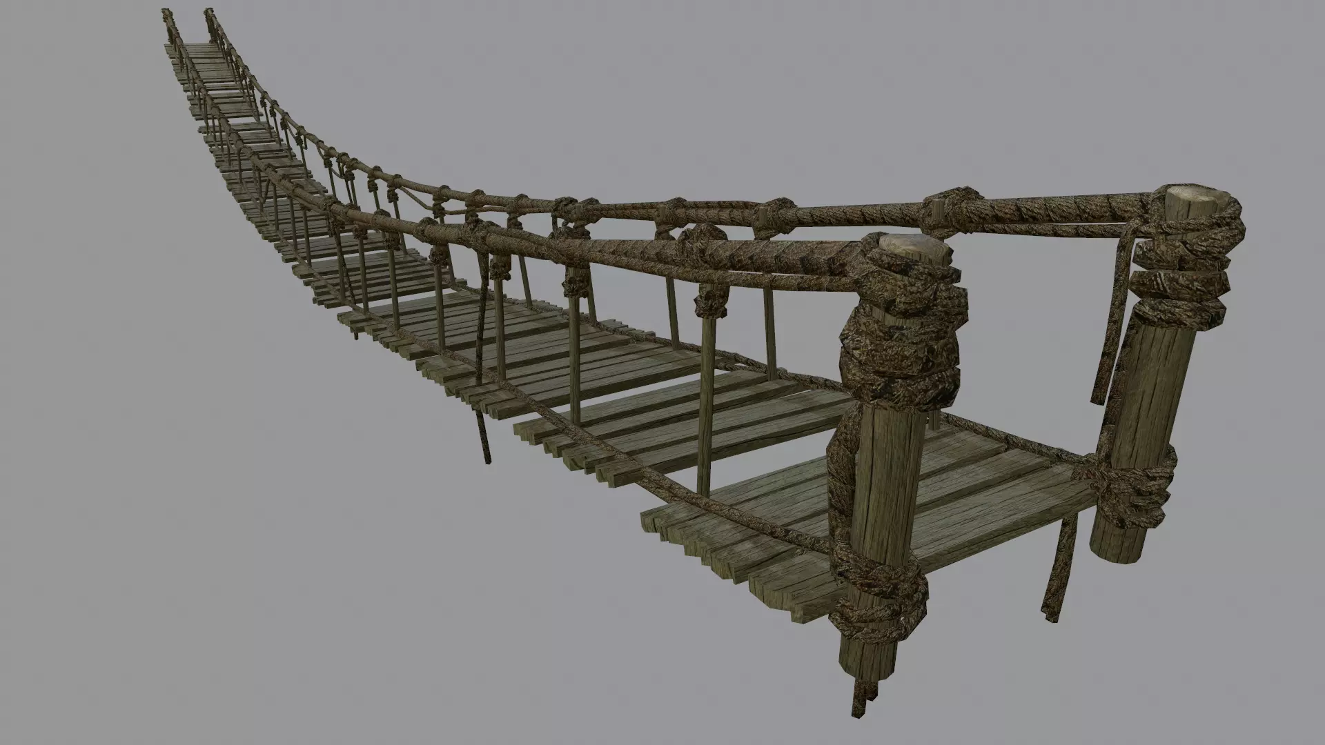 Hanging Bridge Low-poly 3D model_0