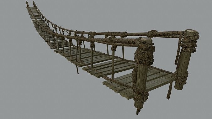 Hanging Bridge Low-poly 3D model