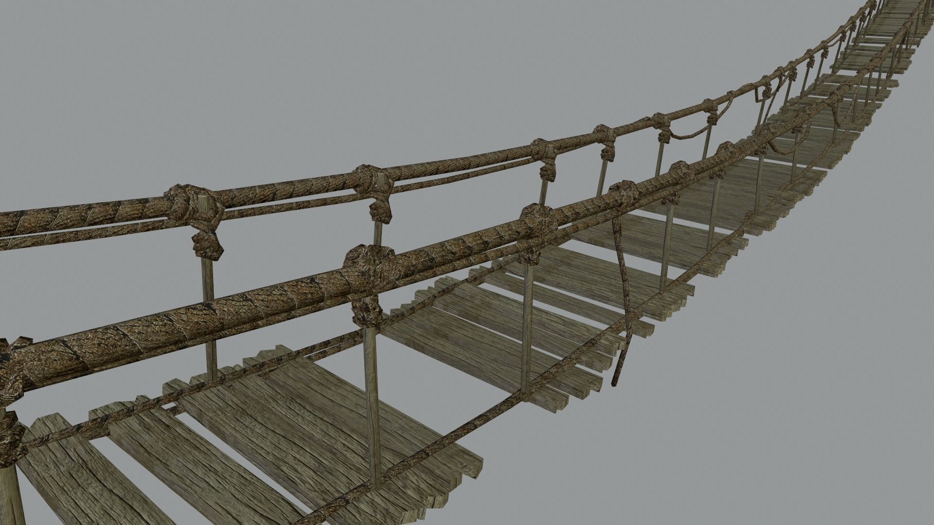 Hanging Bridge Low-poly 3D model_4