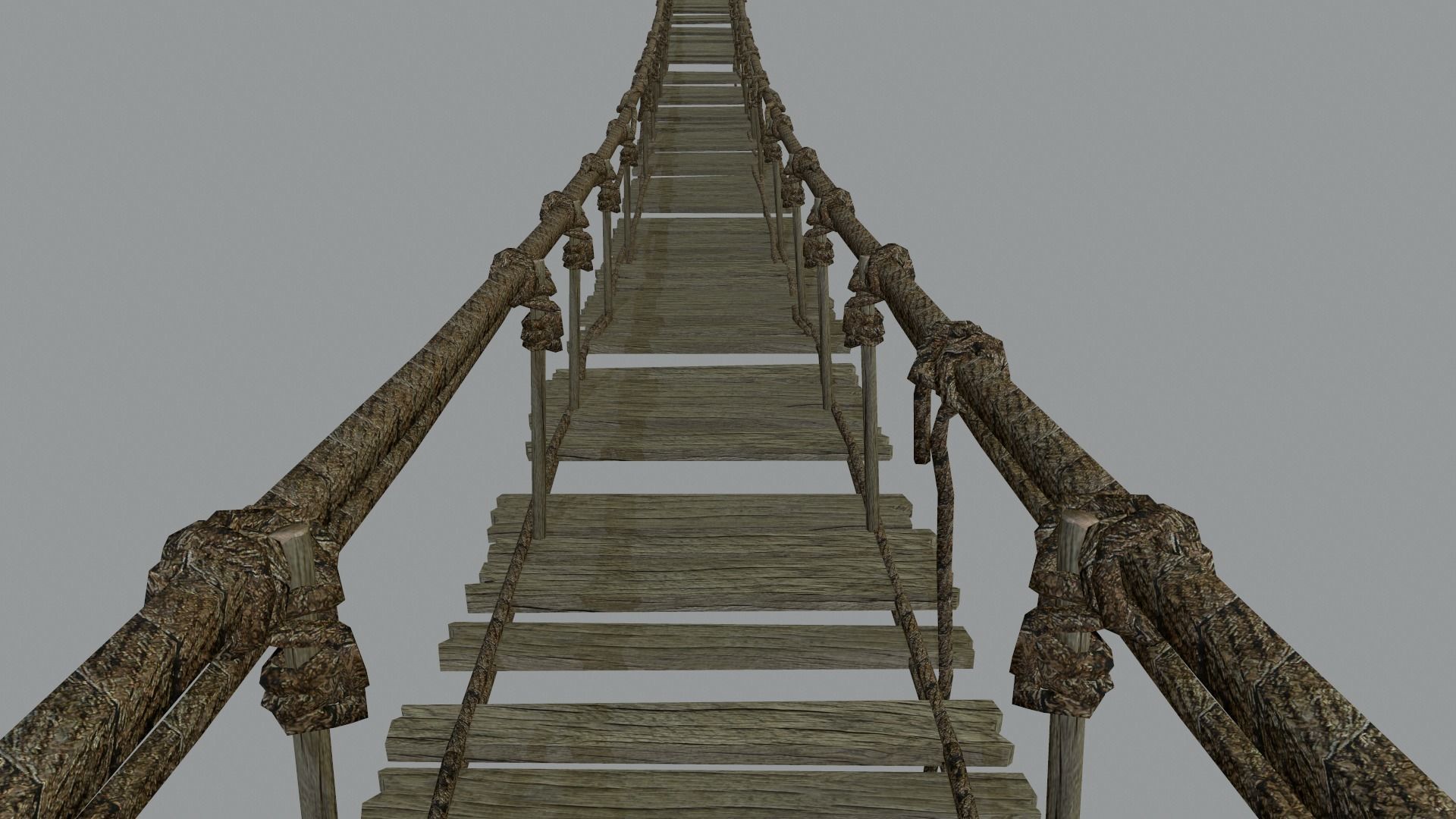 Hanging Bridge Low-poly 3D model_2