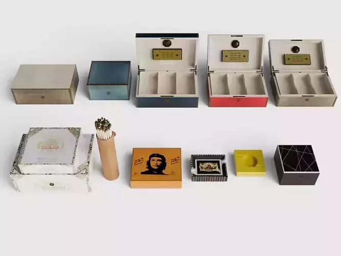 Set of Humidors 3d model