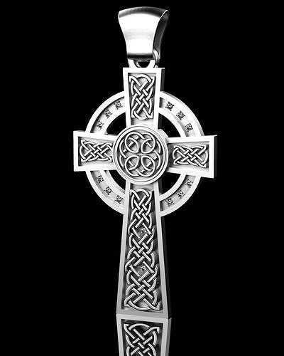 Celtic Cross pendant with and without gems Free 3D print model