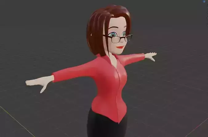 Teacher or Office Female in Red and black Cloth