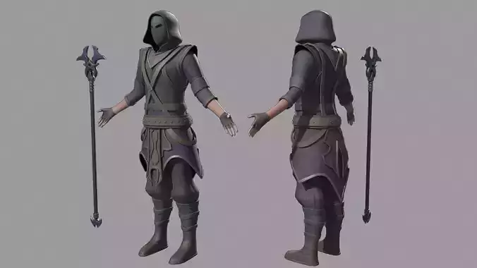 Magician character 3D model
