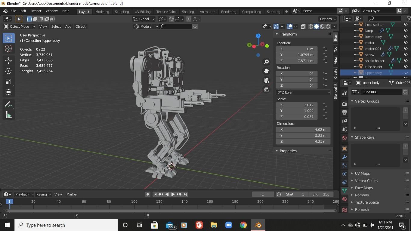 Armored Unit Futuristic 3D model_12
