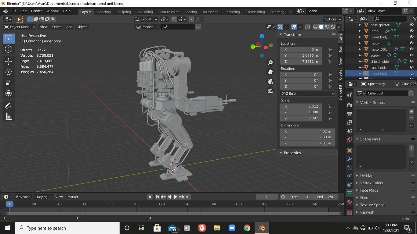 Armored Unit Futuristic 3D model_13
