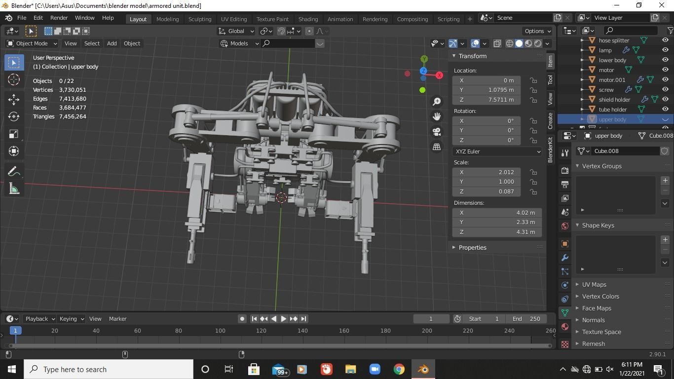Armored Unit Futuristic 3D model_15