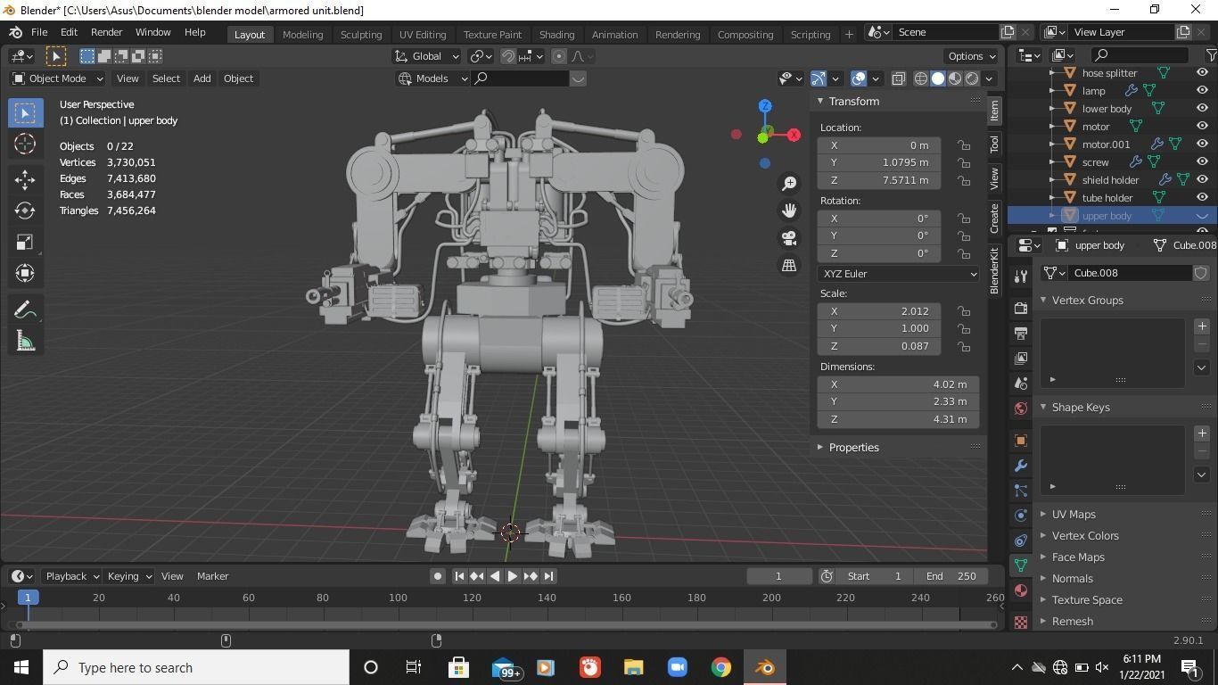 Armored Unit Futuristic 3D model_16