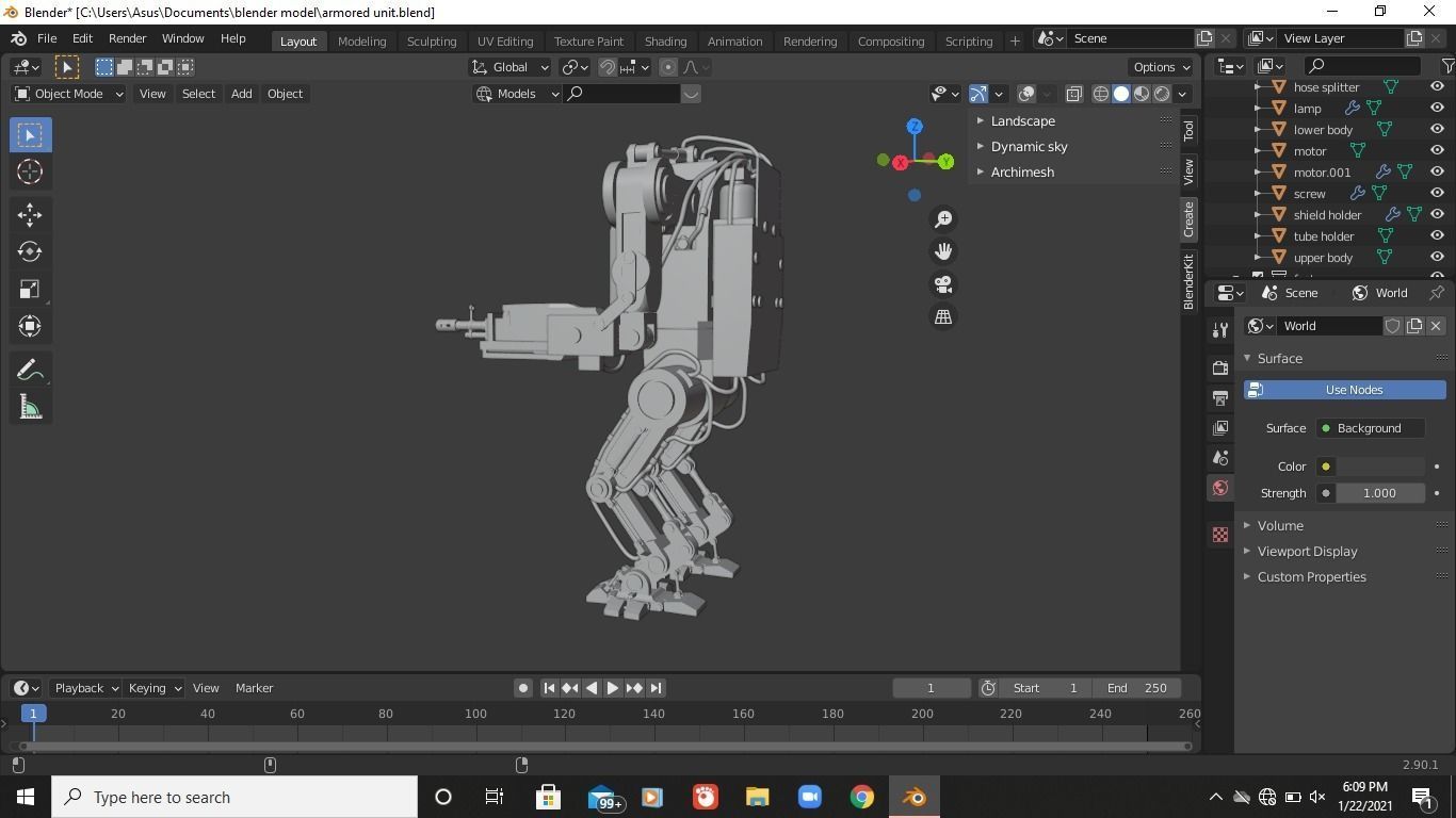 Armored Unit Futuristic 3D model_9