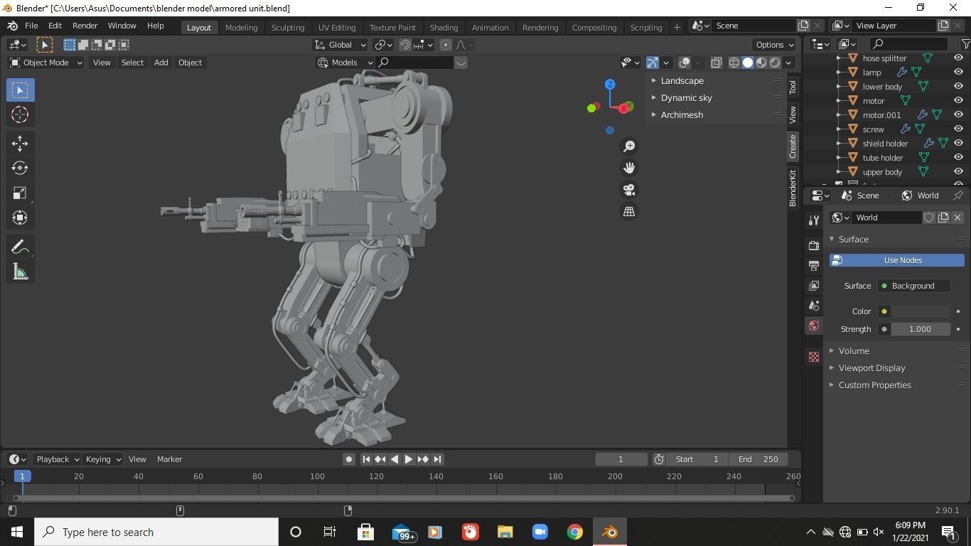 Armored Unit Futuristic 3D model_8