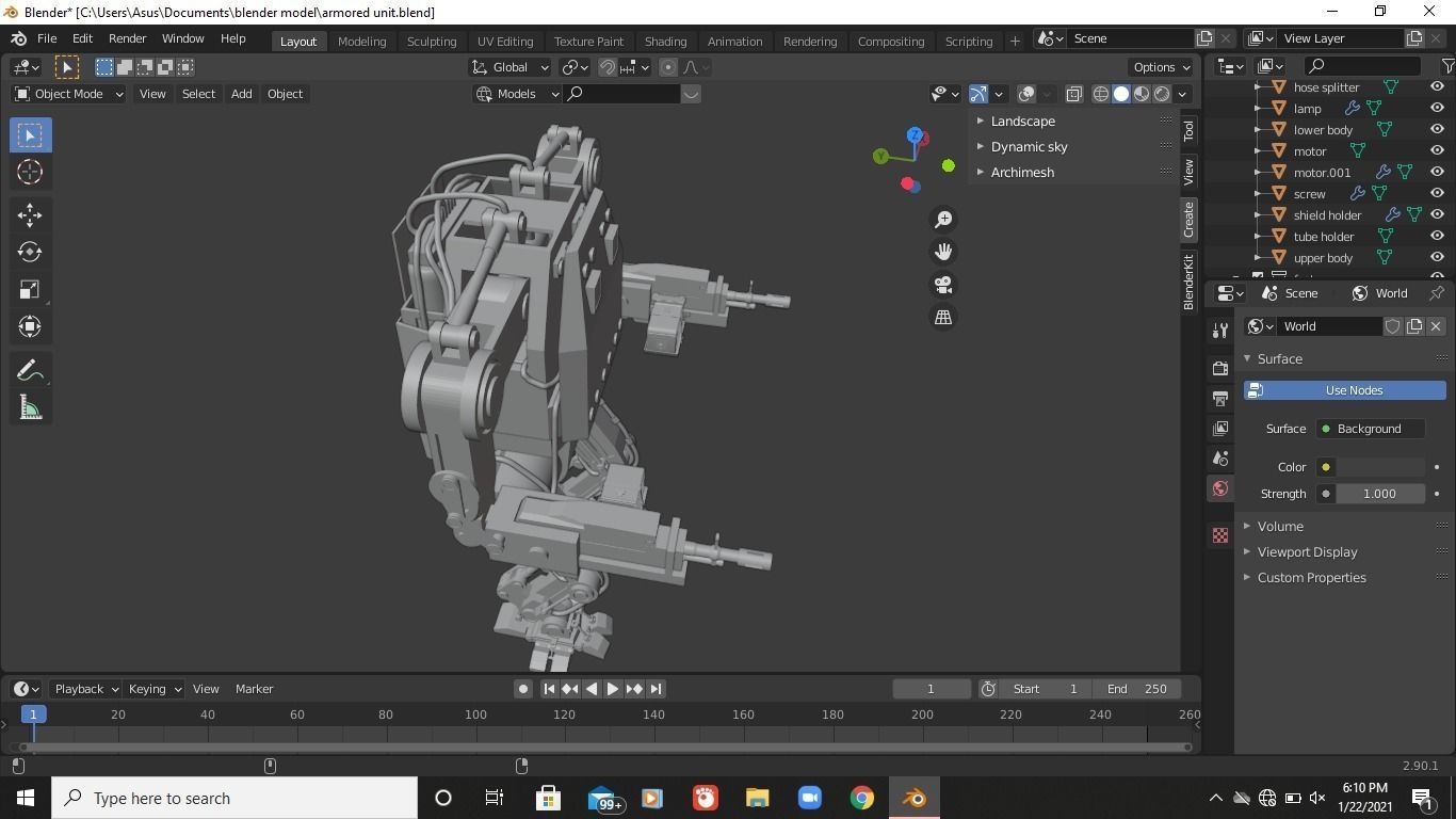 Armored Unit Futuristic 3D model_10